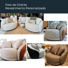 Poltrona Decorativa 122cm Mercy Courino Caramelo | Linho Off